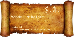 Vendel Nikolett névjegykártya